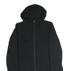 COLUMBIA Mens Black Outdoor Jacket L Polyester Plain Hooded Zip Long Sleeve