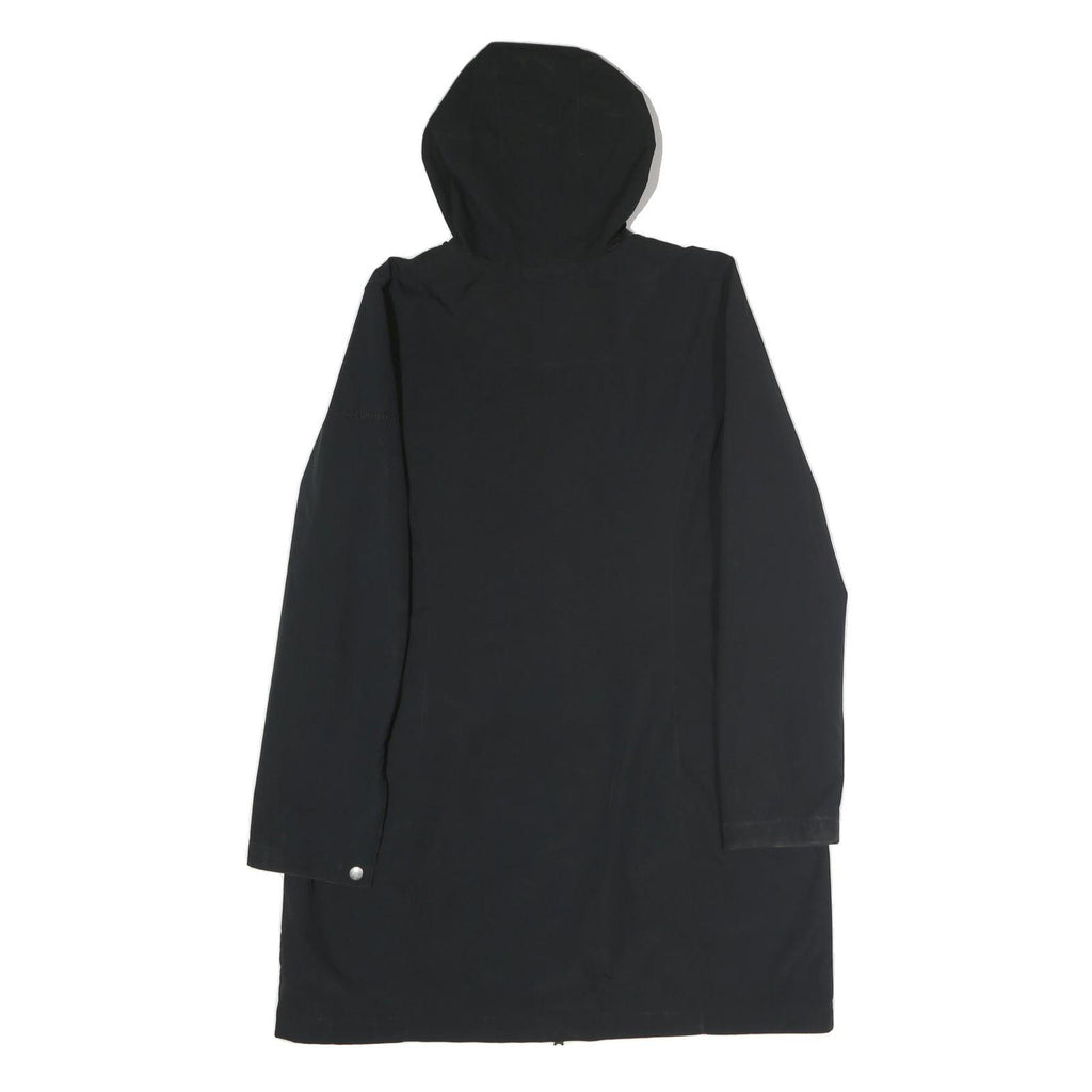 COLUMBIA Mens Black Outdoor Jacket L Polyester Plain Hooded Zip Long Sleeve