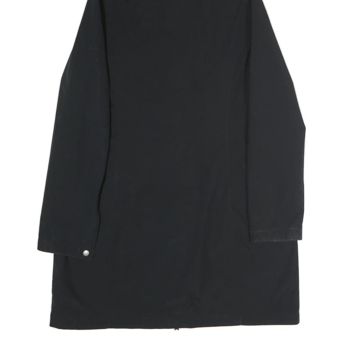 COLUMBIA Mens Black Outdoor Jacket L Polyester Plain Hooded Zip Long Sleeve