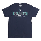 MAJESTIC Mens Navy Mariners Baseball Graphic T-Shirt M Short Sleeve Crew Neck