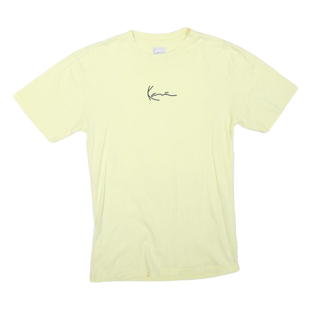 KARL KANI Mens Yellow Graphic T-Shirt 2XL Short Sleeve Crew Neck Casual Cotton