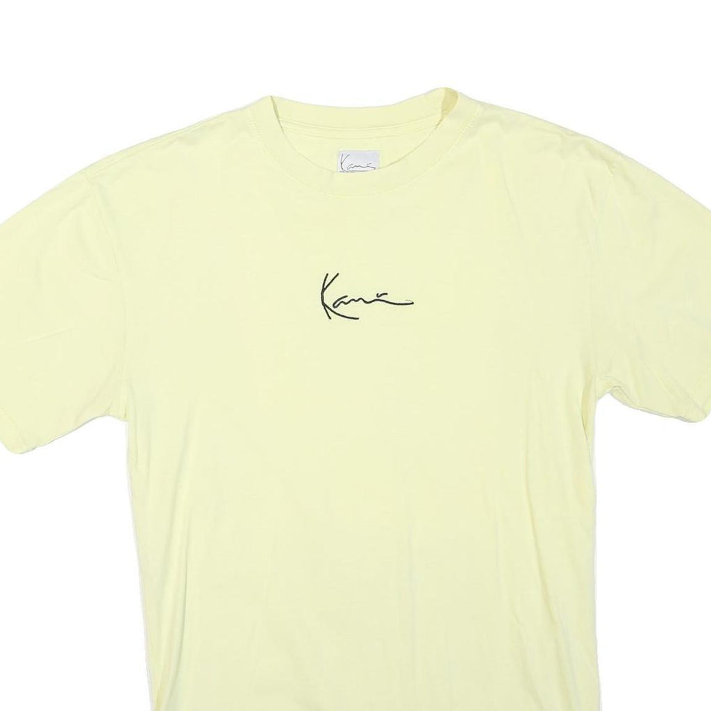 KARL KANI Mens Yellow Graphic T-Shirt 2XL Short Sleeve Crew Neck Casual Cotton