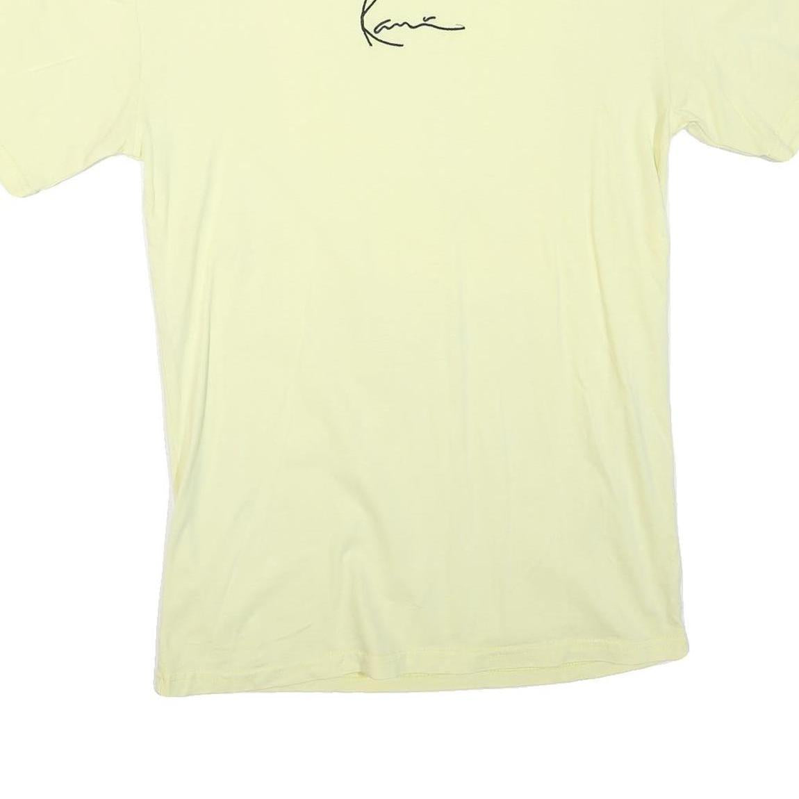 KARL KANI Mens Yellow Graphic T-Shirt 2XL Short Sleeve Crew Neck Casual Cotton