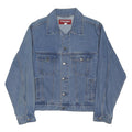 WRANGLER HERO Mens Blue Denim Button Jacket L Cotton Blend Classic Fit