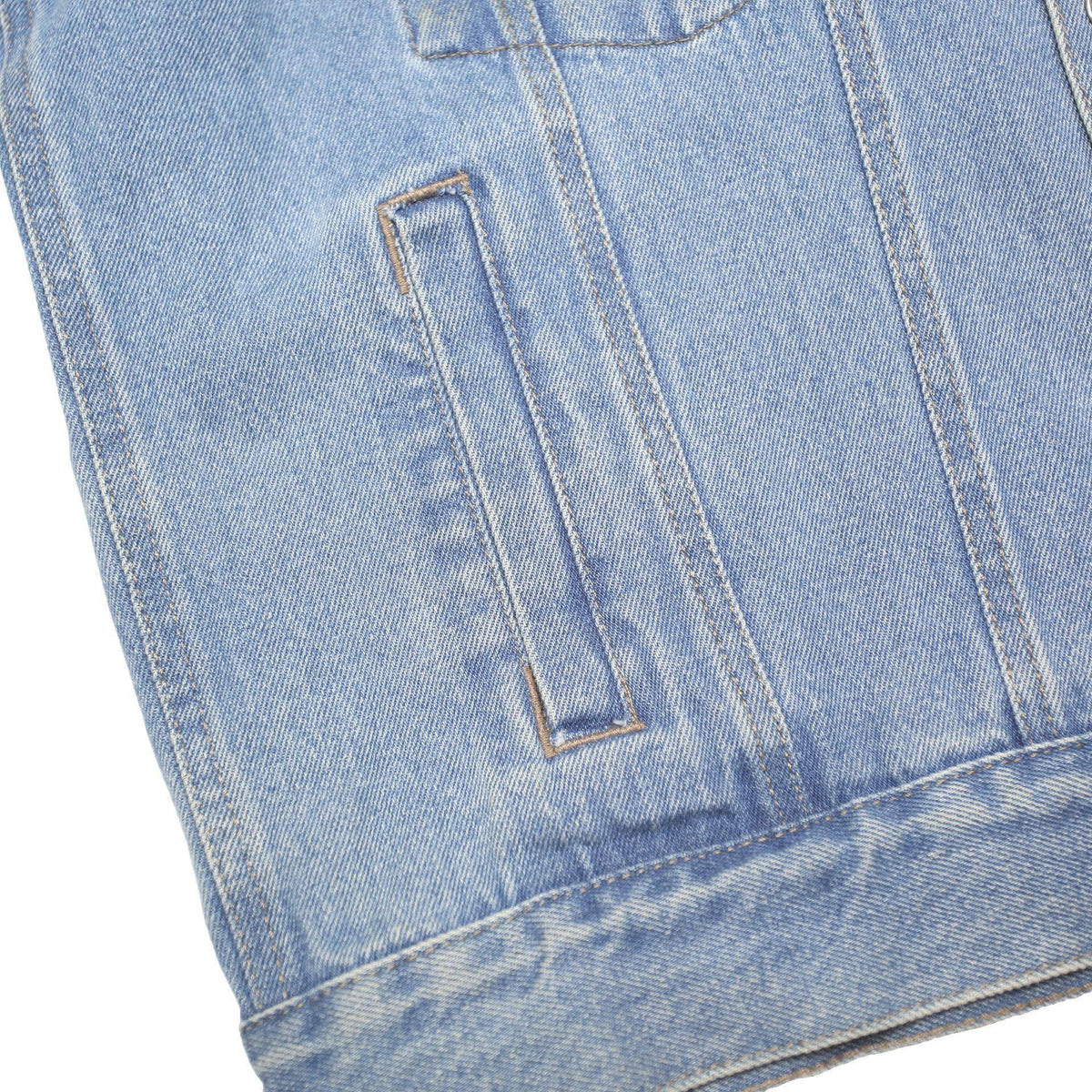 WRANGLER HERO Mens Blue Denim Button Jacket L Cotton Blend Classic Fit