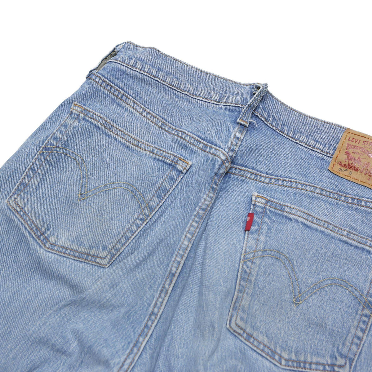 LEVI'S 501S Mens Jeans Blue Slim Skinny Denim Light W30 L28 Button Closure