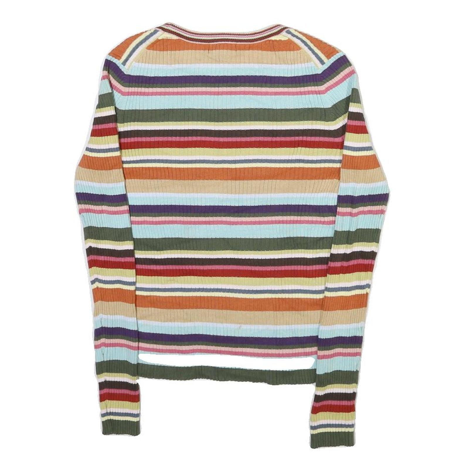 OLD NAVY Womens Multicolour Patterned Rib Knit Crew Neck Jumper M Cotton Blend