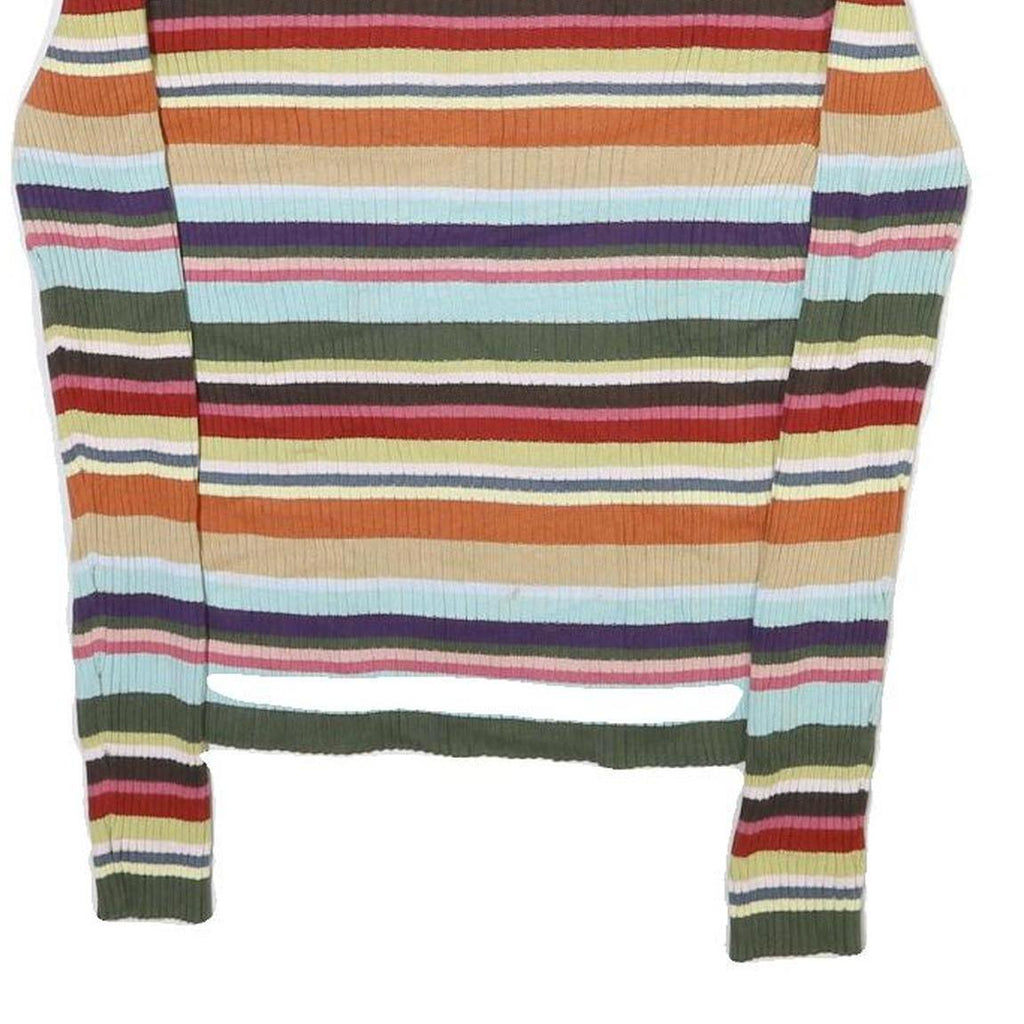 OLD NAVY Womens Multicolour Patterned Rib Knit Crew Neck Jumper M Cotton Blend