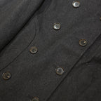 TOMMY HILFIGER Womens Black Wool Double Breasted Pea Jacket S Woven Button