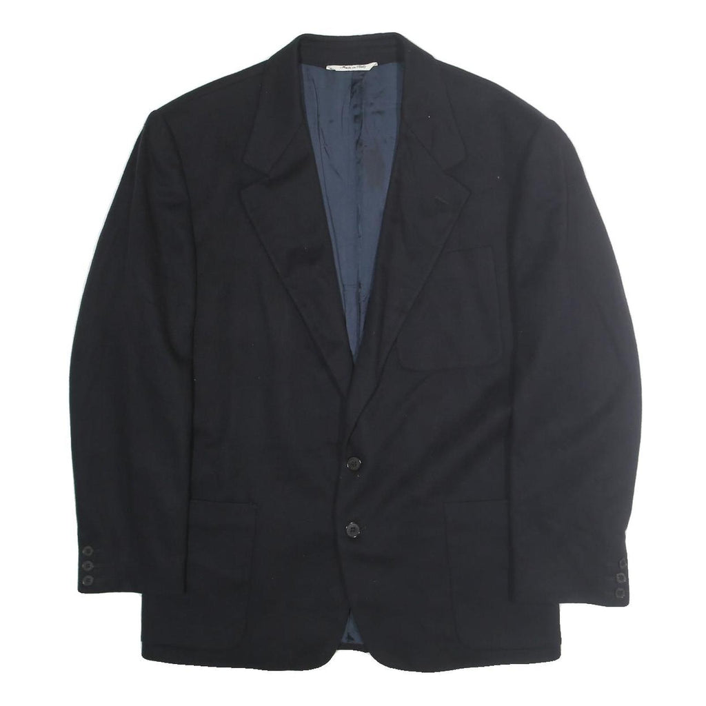 TRUSSARDI Mens Black Classic Jacket L Wool Blend Button Plain Elegant