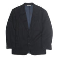 TRUSSARDI Mens Black Classic Jacket L Wool Blend Button Plain Elegant