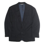 TRUSSARDI Mens Black Classic Jacket L Wool Blend Button Plain Elegant
