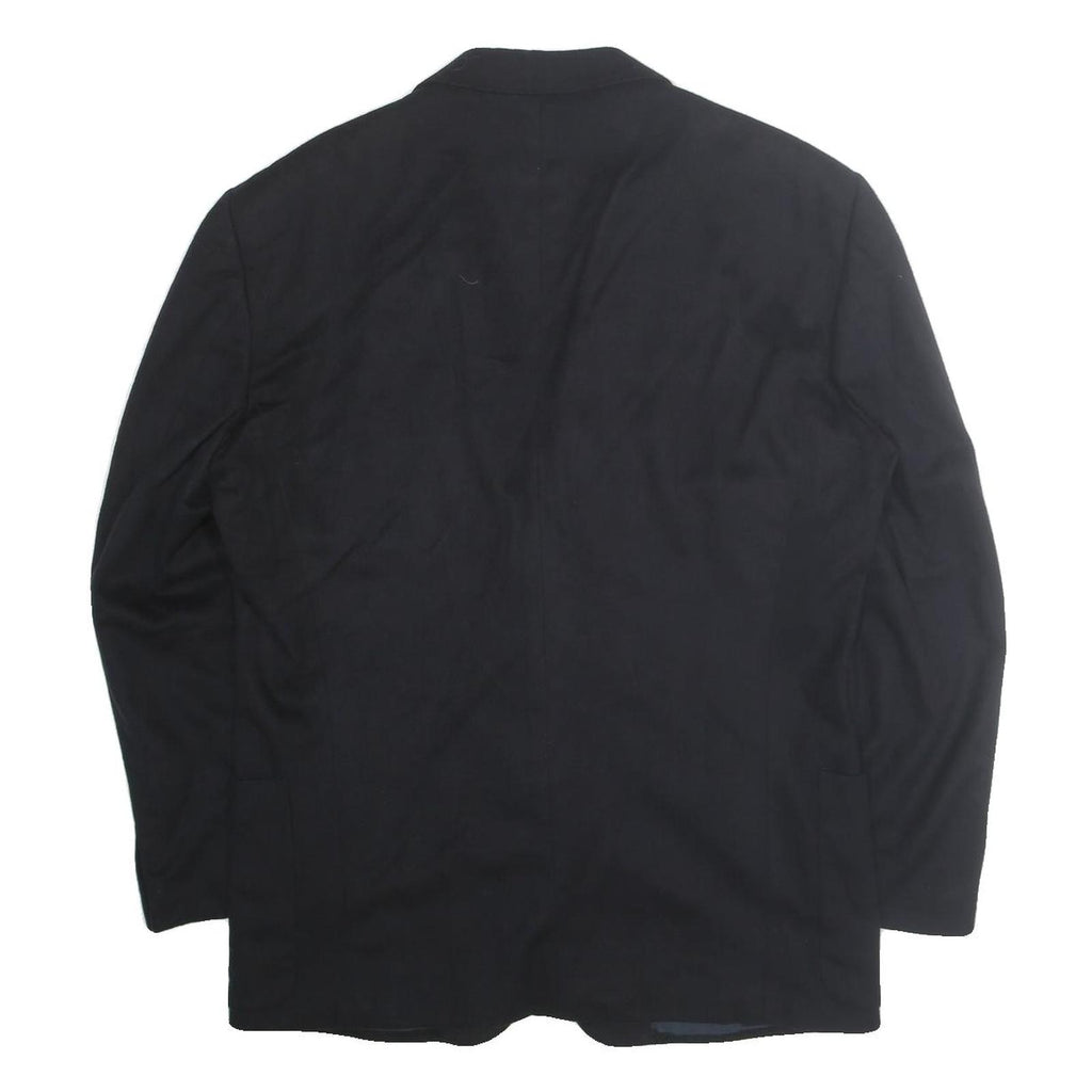 TRUSSARDI Mens Black Classic Jacket L Wool Blend Button Plain Elegant