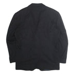 TRUSSARDI Mens Black Classic Jacket L Wool Blend Button Plain Elegant