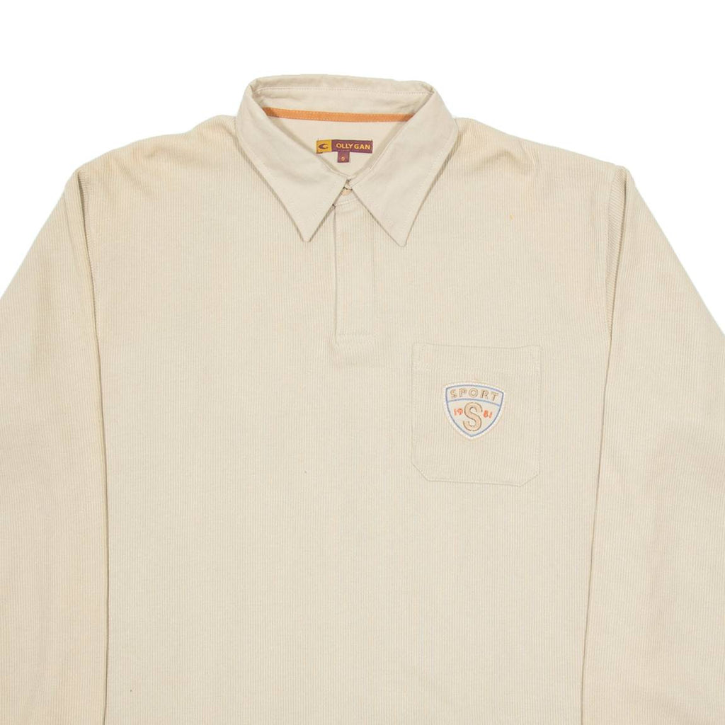 OLLY GAN Sport Mens Sweatshirt Brown Button Neck L