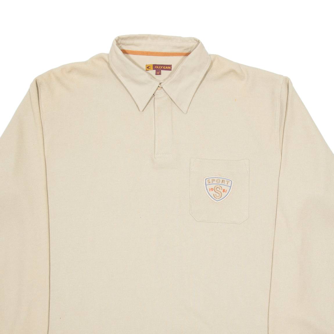 OLLY GAN Sport Mens Sweatshirt Brown Button Neck L