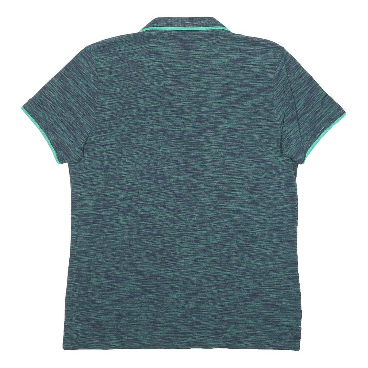 NIKE Boys Blue Green Striped Short Sleeve Polo Shirt XL Cotton Blend Sportswear
