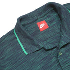 NIKE Boys Blue Green Striped Short Sleeve Polo Shirt XL Cotton Blend Sportswear