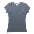 HILFIGER DENIM Womens Blue V-Neck Short Sleeve T-Shirt M Cotton Blend