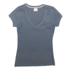 HILFIGER DENIM Womens Blue V-Neck Short Sleeve T-Shirt M Cotton Blend