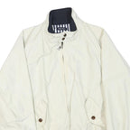NAUTICA Mens White Zip Jacket L Polyester Blend Classic Lightweight Casual