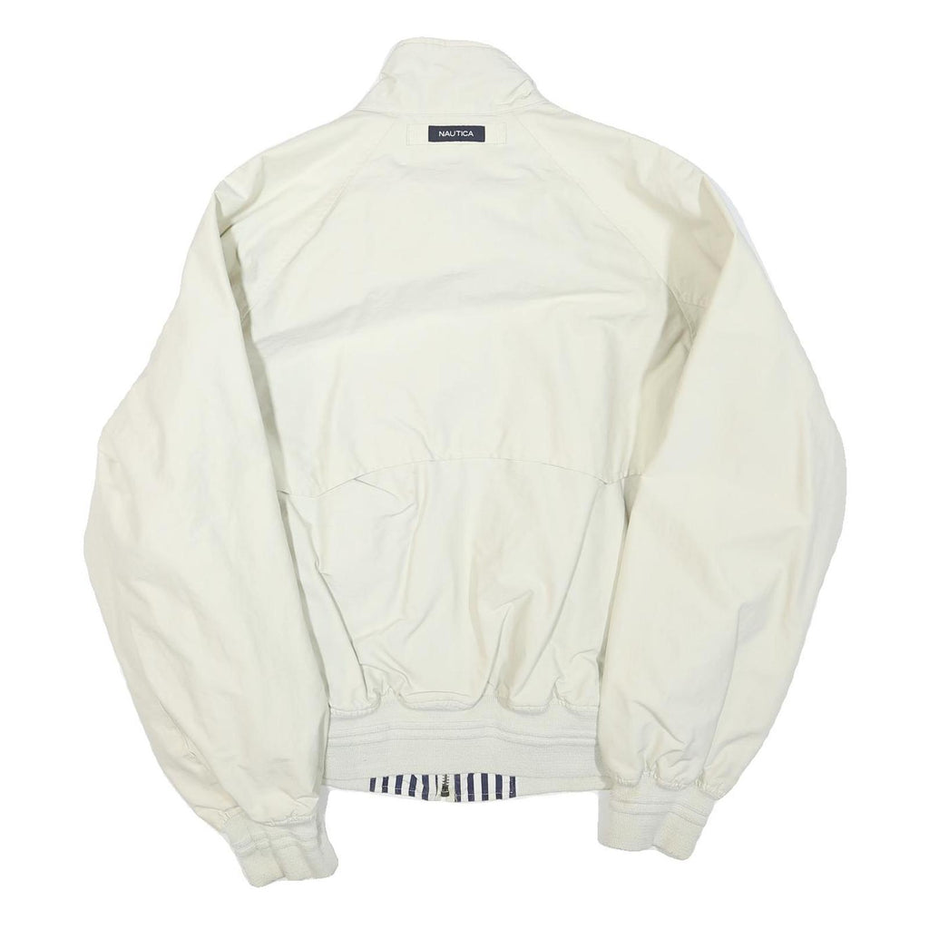 NAUTICA Mens White Zip Jacket L Polyester Blend Classic Lightweight Casual