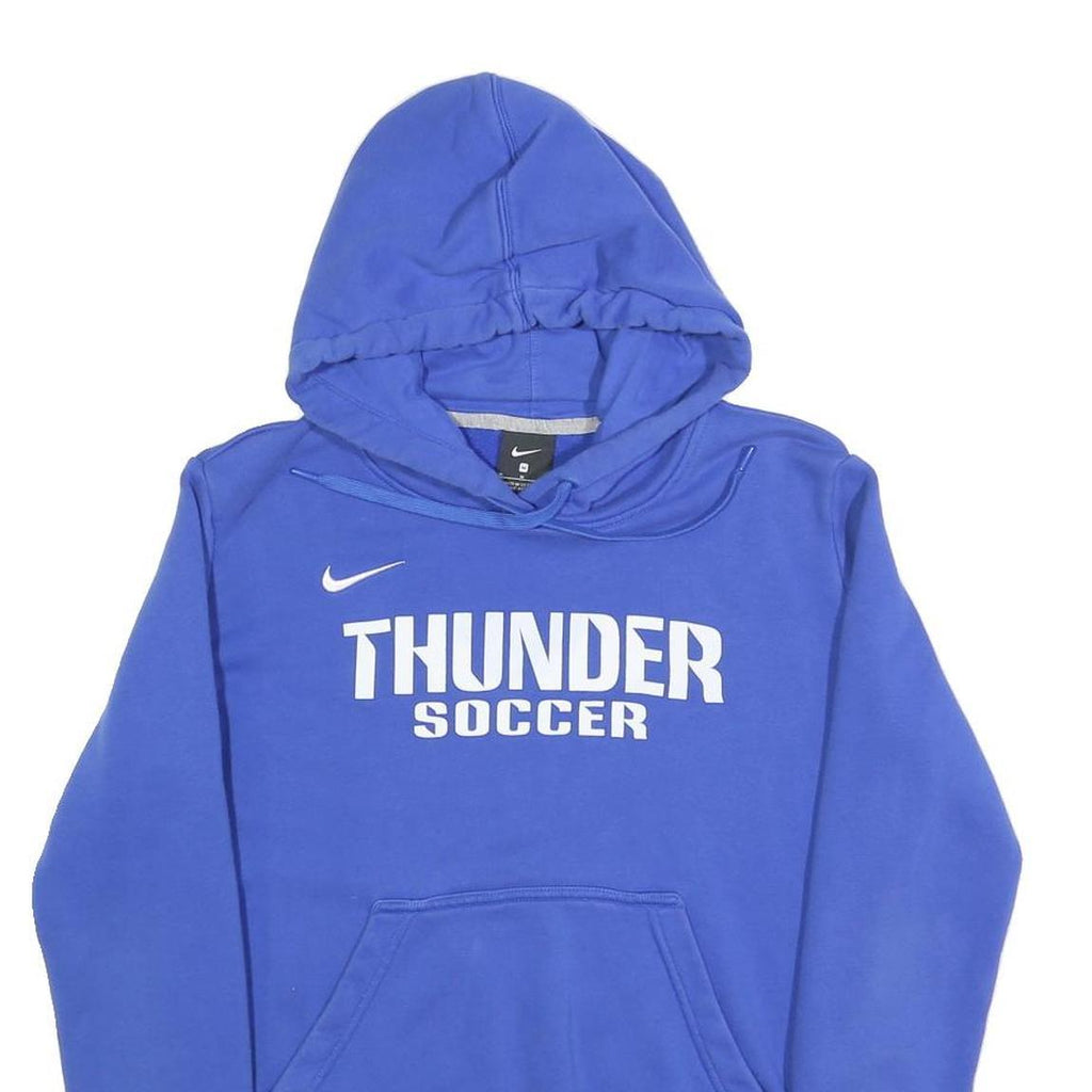 NIKE Mens Blue Thunder Soccer Hoodie M Cotton Blend Casual Sportswear