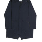 ZARA Womens Navy Blue Hooded Jacket XS Polyester Zip Casual Outerwear