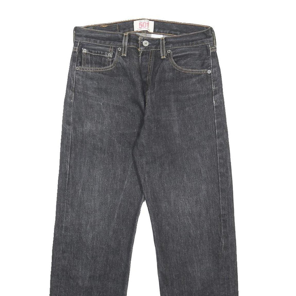 LEVI'S 501 Mens Jeans Black Regular Straight Denim Raw W30 L27 Classic Fit