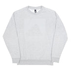 ADIDAS Mens Grey Crew Neck Pullover Cotton Blend Jersey Long Sleeve M Relaxed