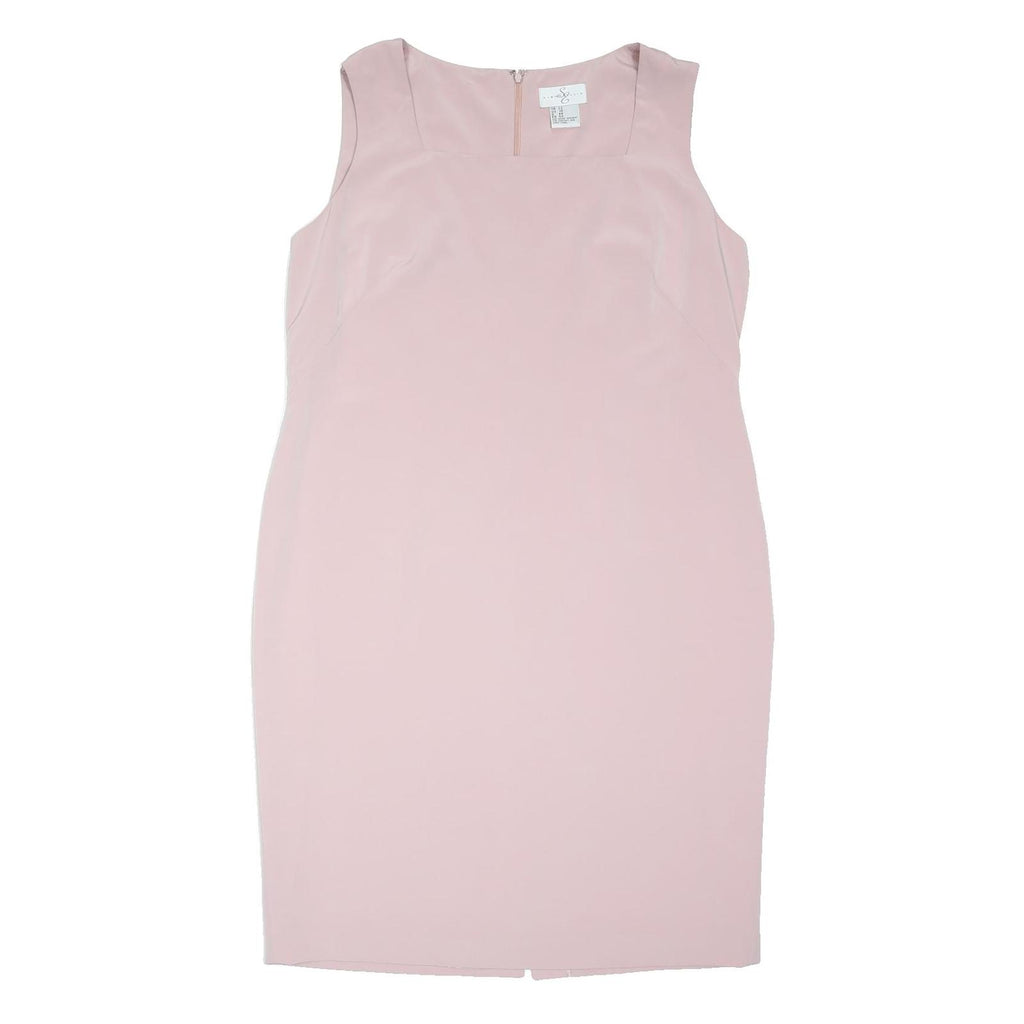 SIMON ELLIS Womens Pink Sleeveless Shift Polyester Dress UK 22 Classic Office