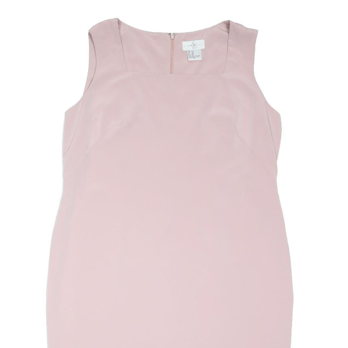 SIMON ELLIS Womens Pink Sleeveless Shift Polyester Dress UK 22 Classic Office
