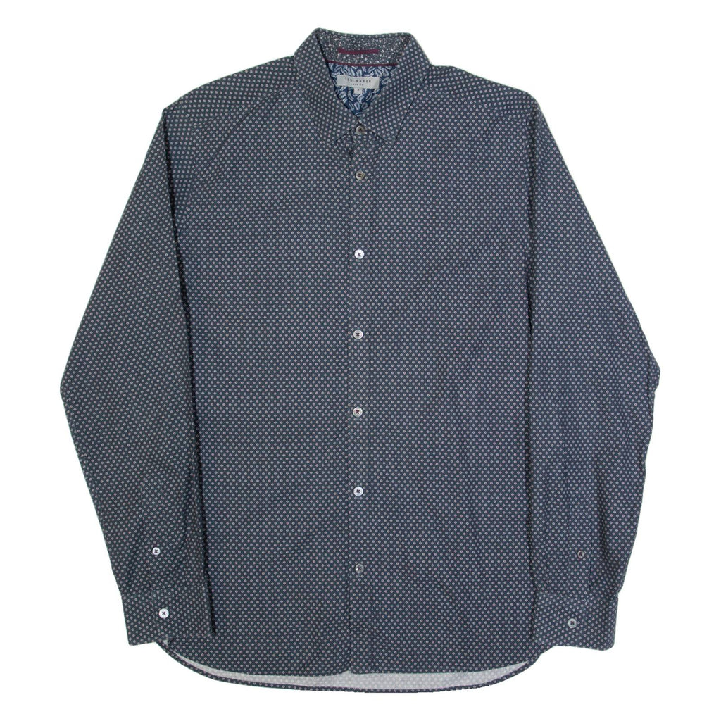 TED BAKER Mens Shirt Black Spotted Long Sleeve M