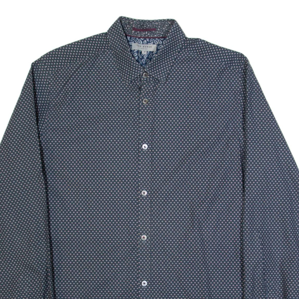 TED BAKER Mens Shirt Black Spotted Long Sleeve M