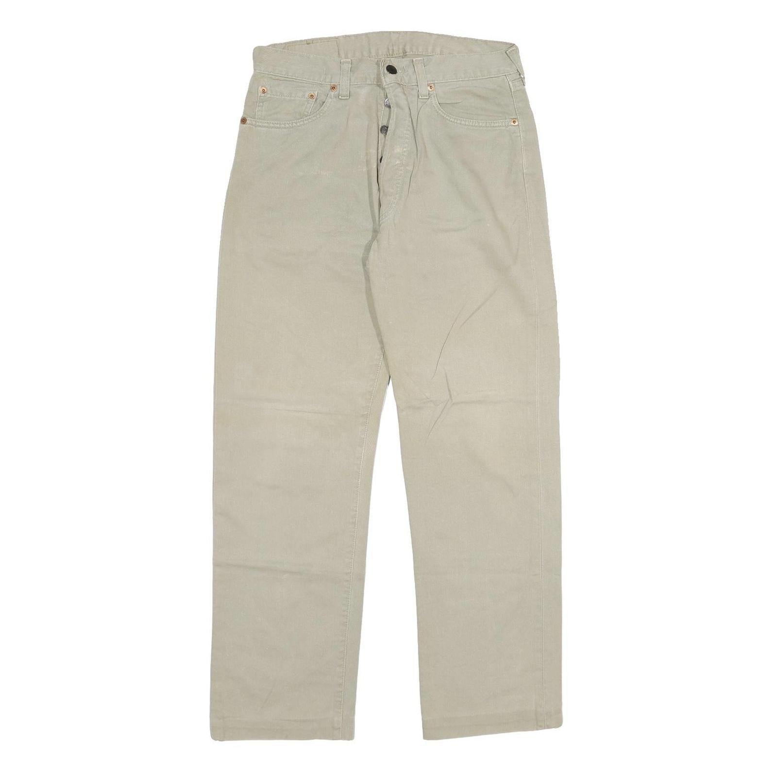LEVI'S 551 Mens Beige Regular Straight Denim W28 L28 Button Cotton Blend Jeans
