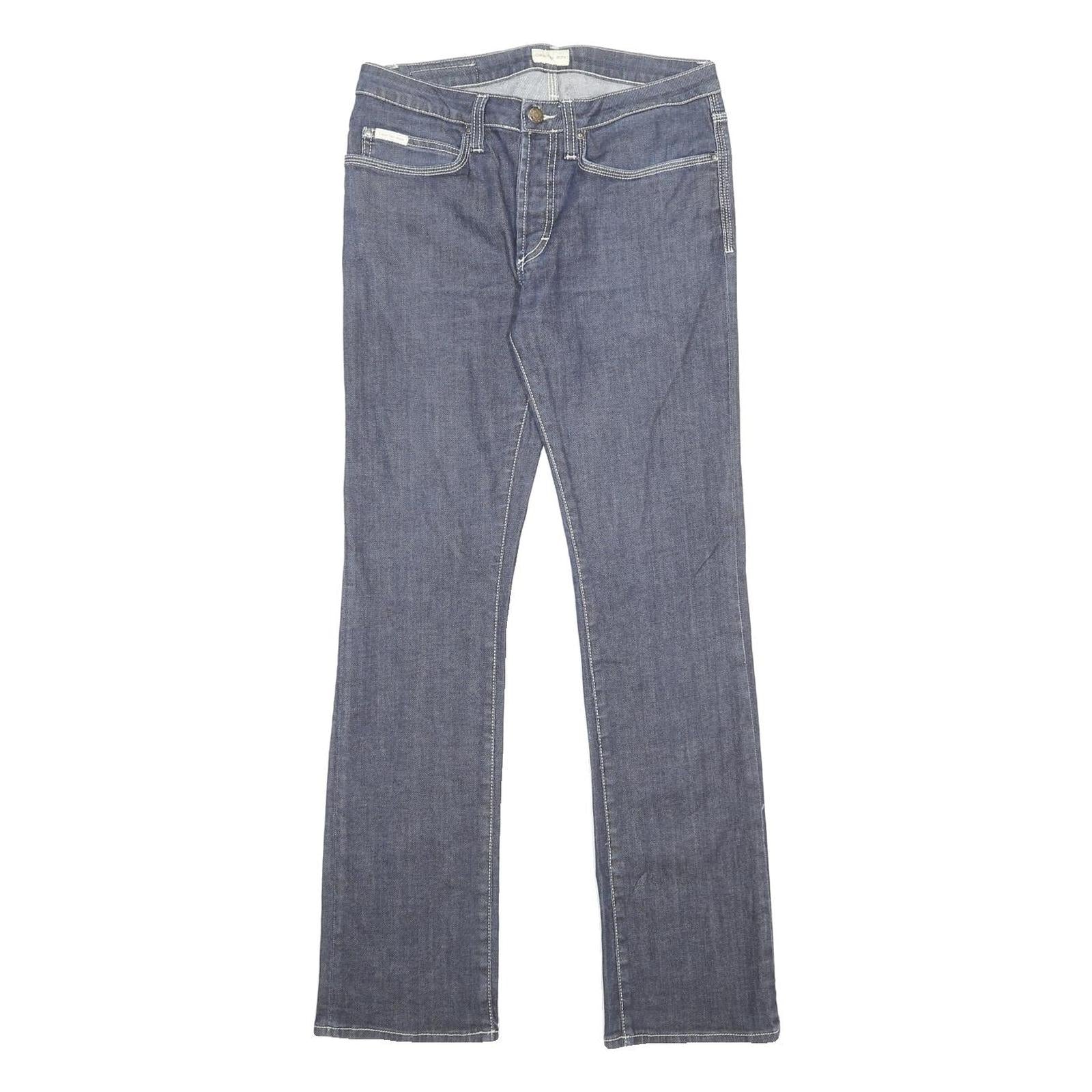 CALVIN KLEIN JEANS Womens Regular Fit Blue Denim Button W30 L32 Classic Cotton