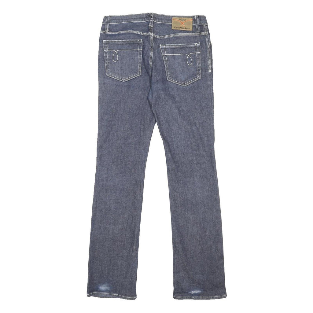 CALVIN KLEIN JEANS Womens Regular Fit Blue Denim Button W30 L32 Classic Cotton