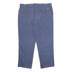 DICKIES Mens Cotton Blend Blue Regular Fit Straight Leg Trousers W42 L30