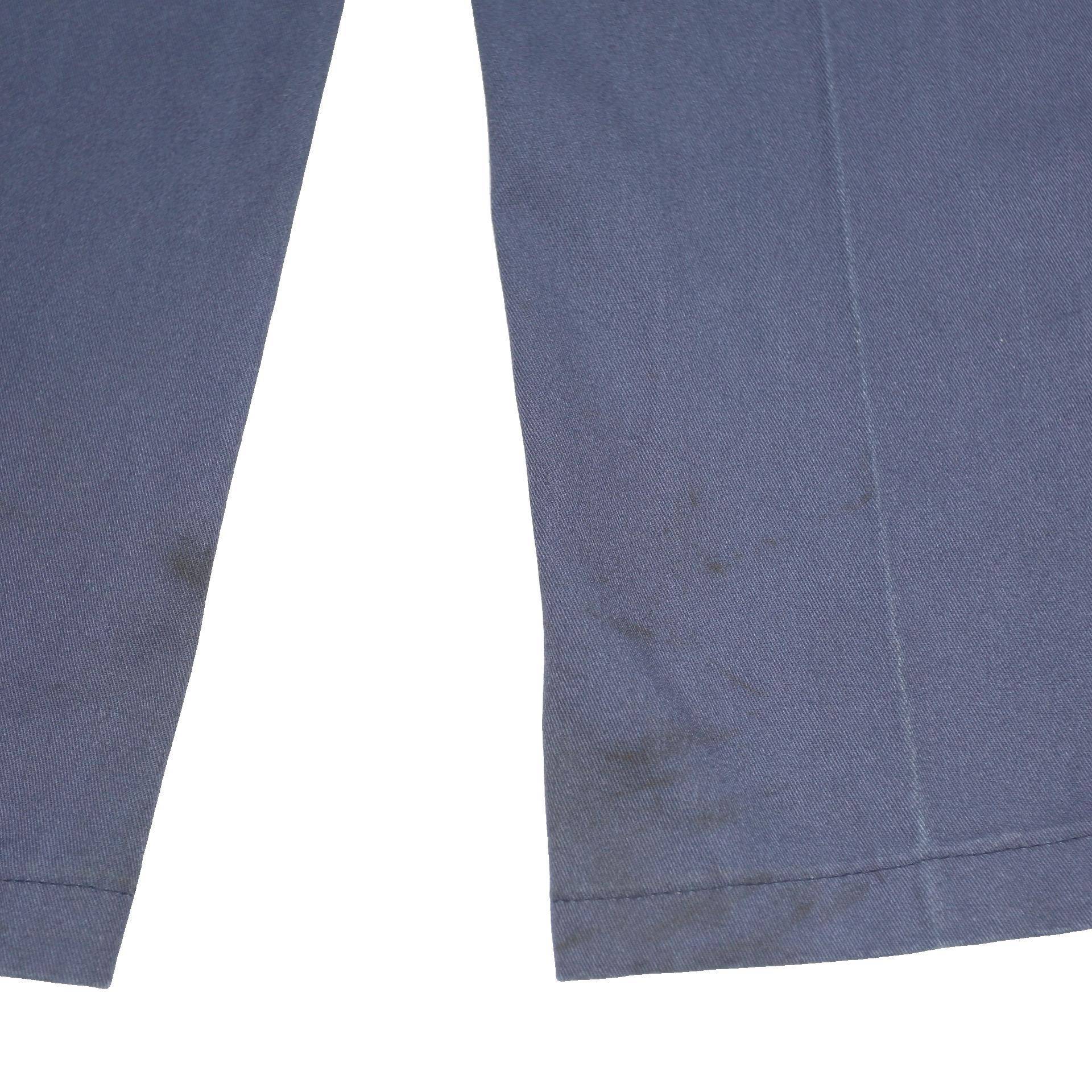DICKIES Mens Cotton Blend Blue Regular Fit Straight Leg Trousers W42 L30