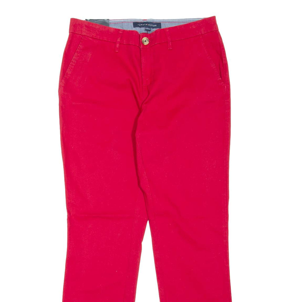TOMMY HILFIGER Hampton Chino Womens Trousers Red Regular Tapered W30 L29