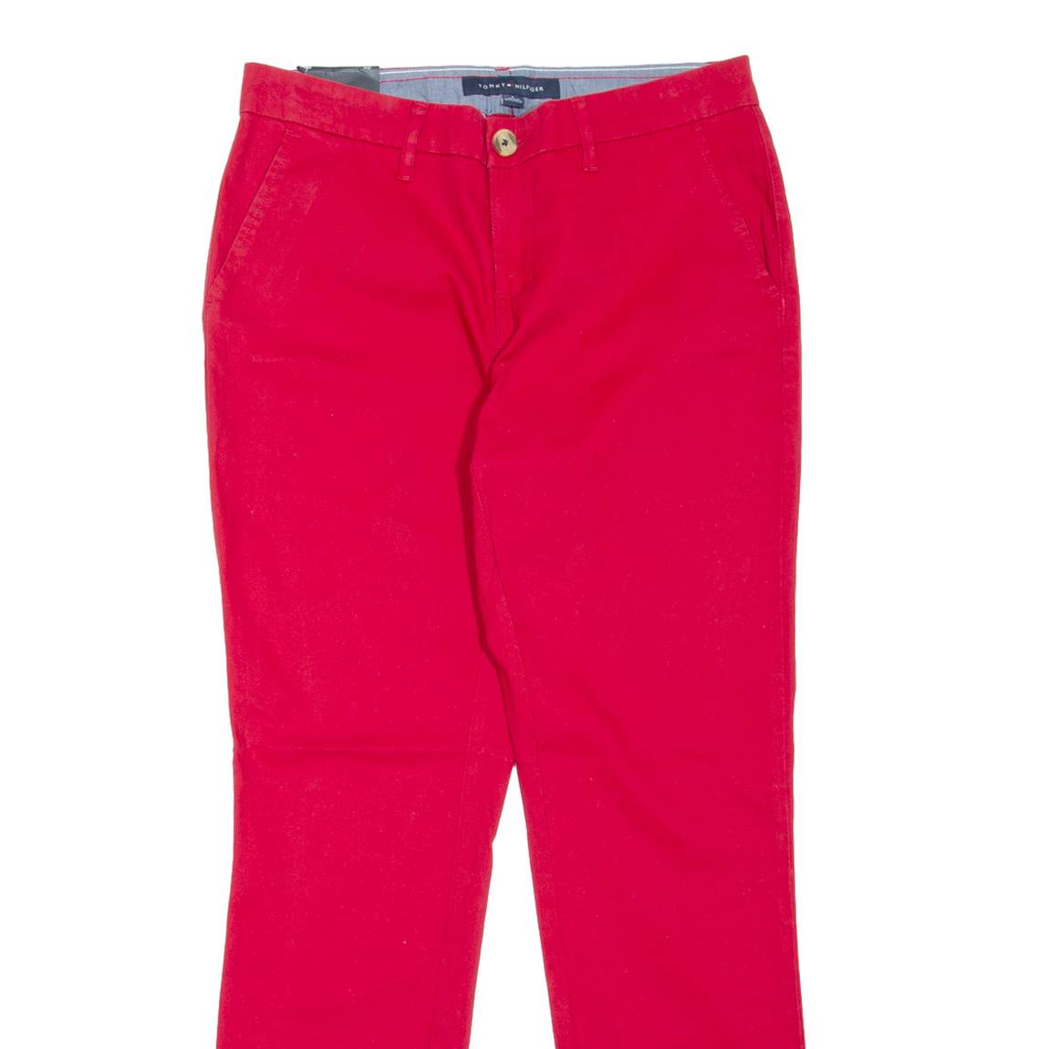 TOMMY HILFIGER Hampton Chino Womens Trousers Red Regular Tapered W30 L29