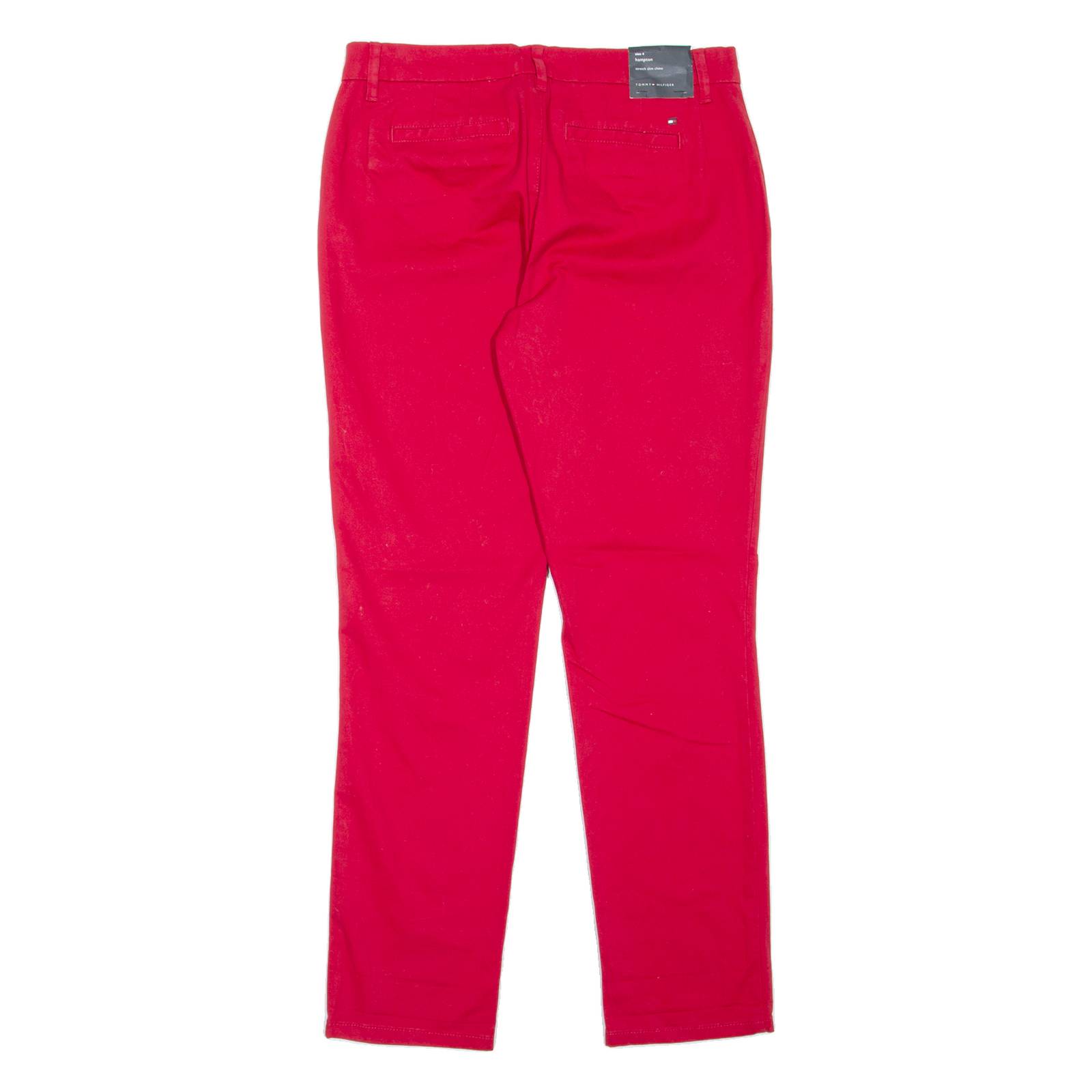 TOMMY HILFIGER Hampton Chino Womens Trousers Red Regular Tapered W30 L29