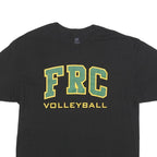 HANES Mens Black FRC Volleyball Graphic T-Shirt L Short Sleeve Crew Neck
