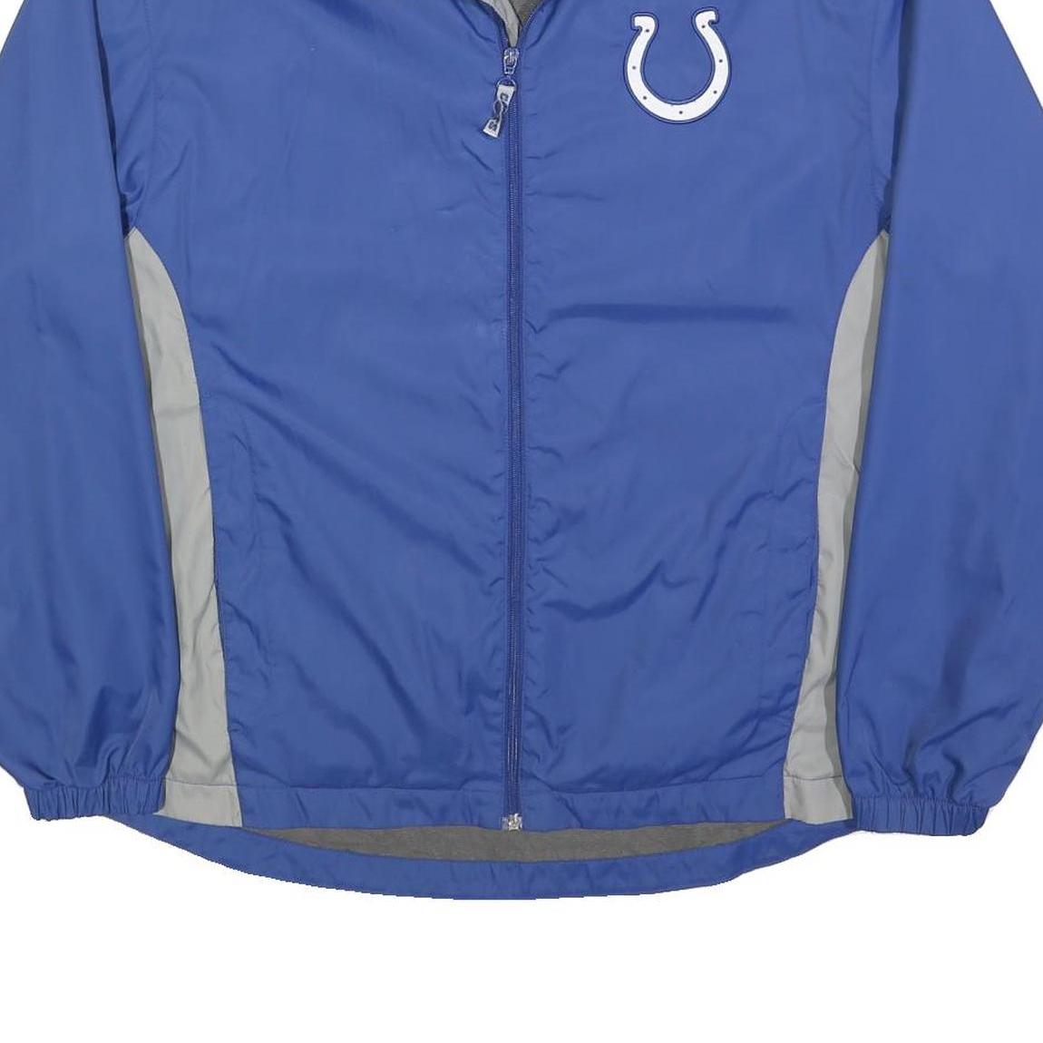 NFL Mens Blue & Grey Plain Zip Jacket L Polyester Blend Sportswear