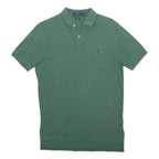 POLO RALPH LAUREN Mens Green Short Sleeve Plain Cotton Polo Shirt S Classic Fit