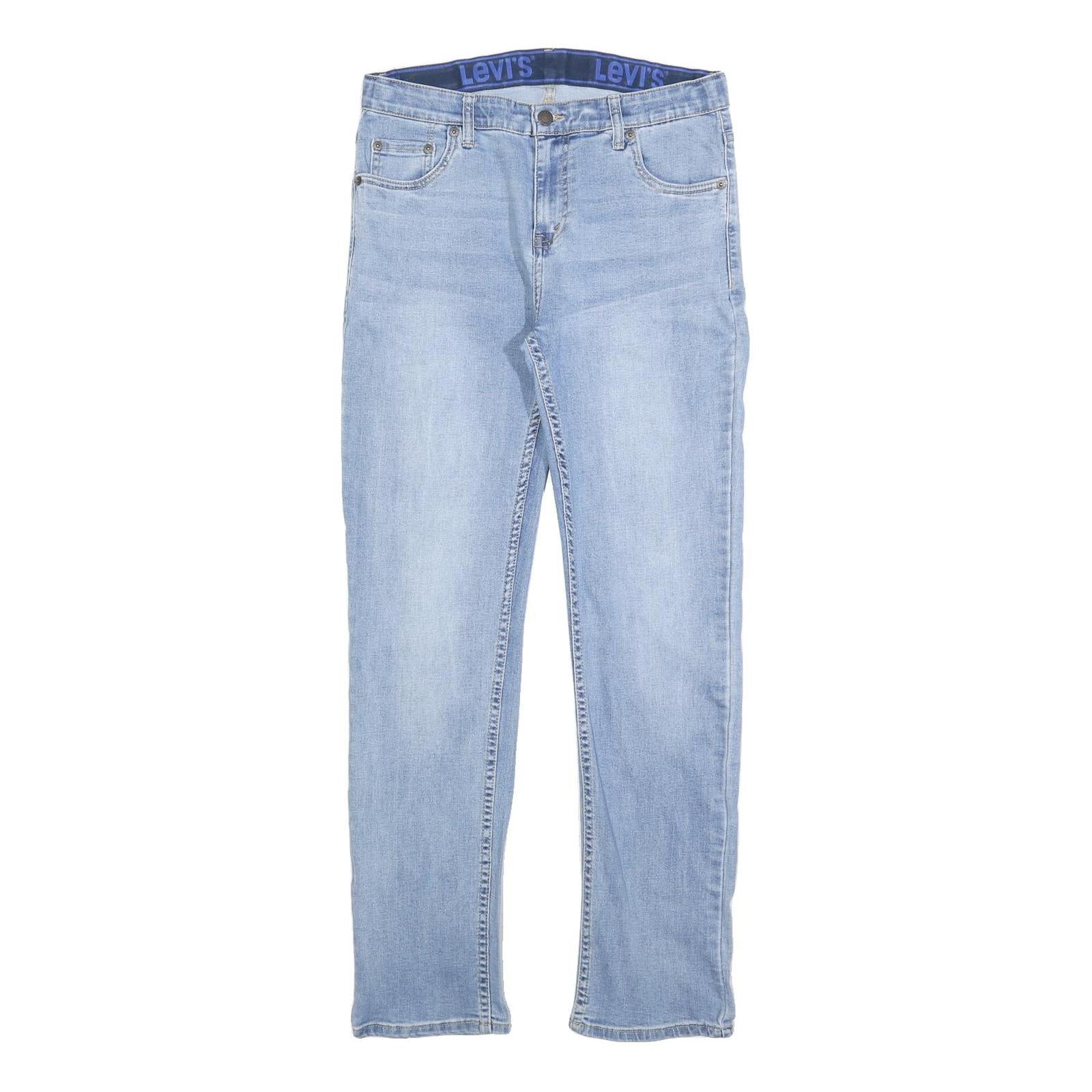 LEVI'S 502 Boys Jeans Blue Slim Straight Denim Medium W30 L32 Zip Cotton Blend
