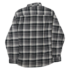 Weatherproof Vintage Mens Black & Grey Check Shirt L Casual Button Down Cotton