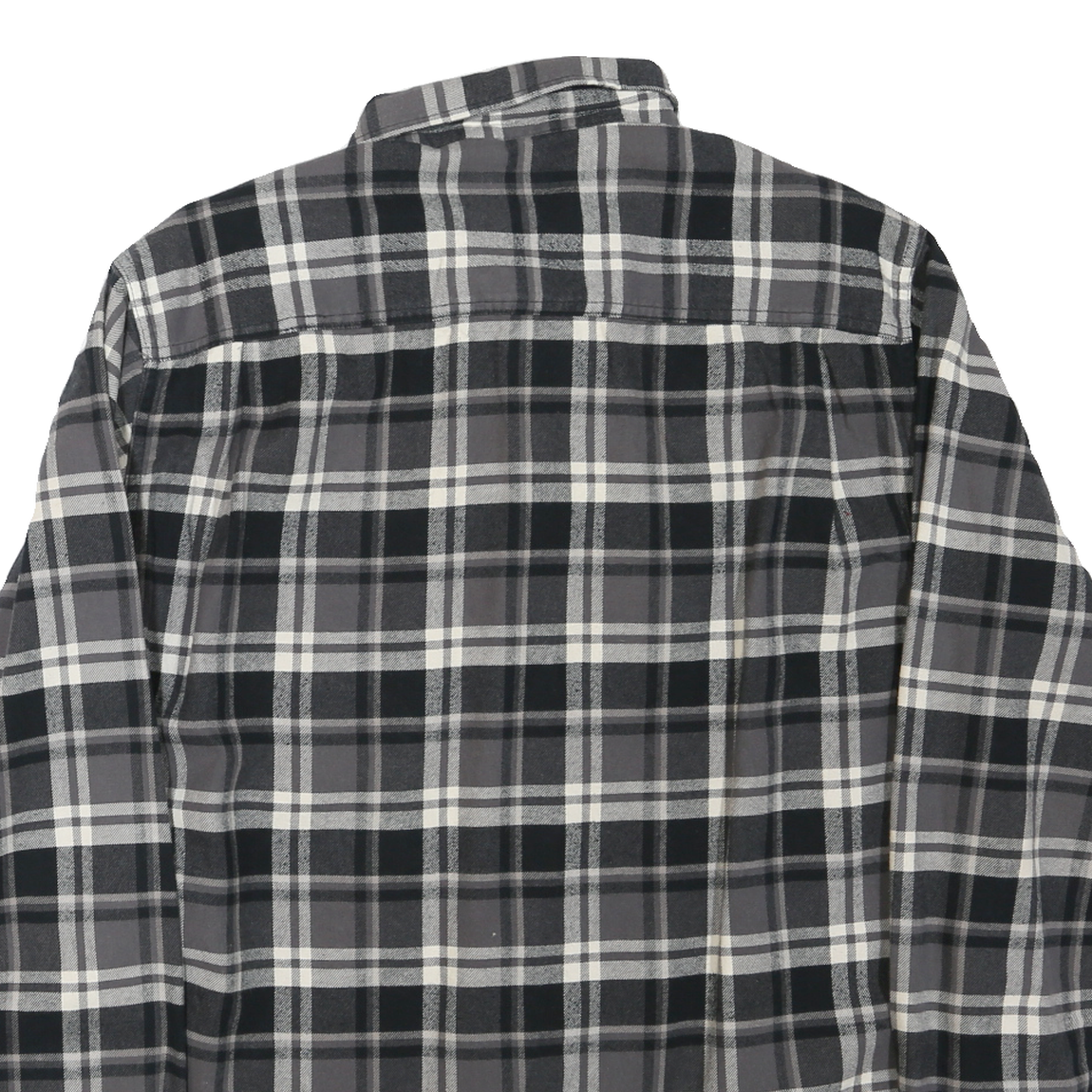 Weatherproof Vintage Mens Black & Grey Check Shirt L Casual Button Down Cotton