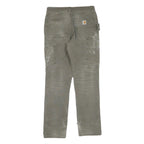 CARHARTT Mens Cotton Blend Grey Regular Straight Trousers W31 L32 Workwear