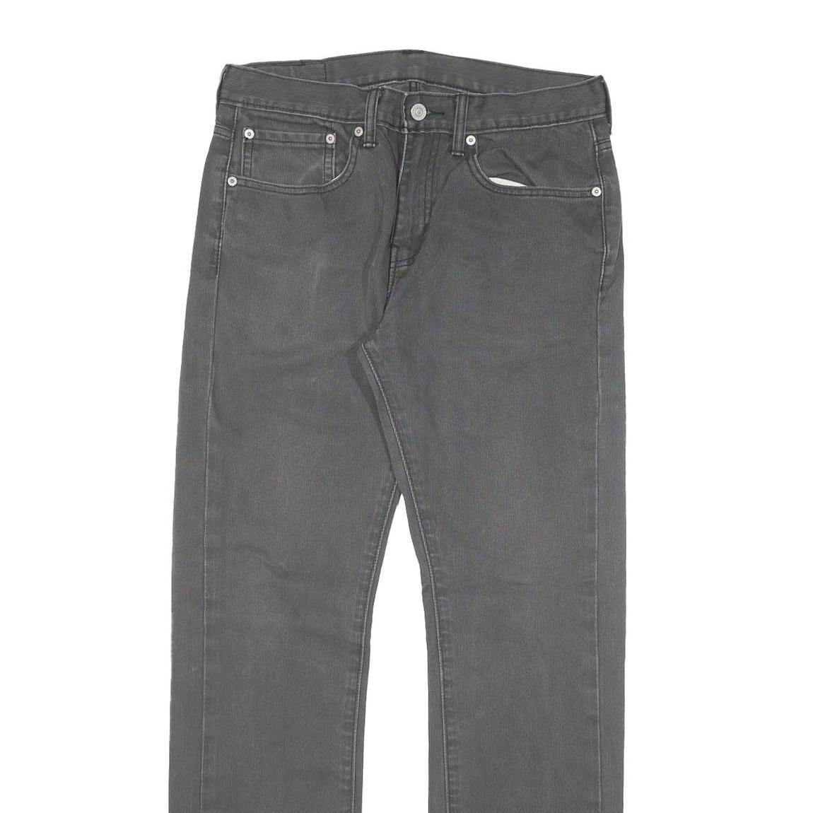 LEVI'S Mens Grey Slim Straight Woven Cotton Blend Trousers W30 L30 Casual